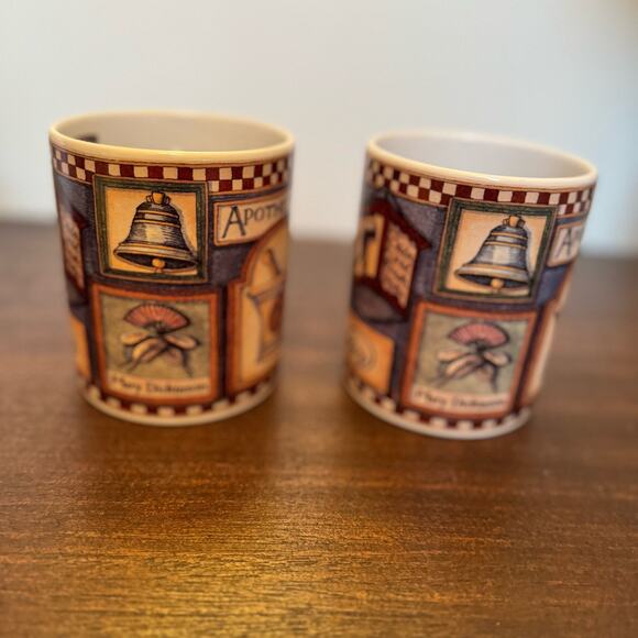Two Lang and Wise VTG Susan Winget Signboards Apothecary Coffee Mugs Cups 1998 - Picture 3 of 9